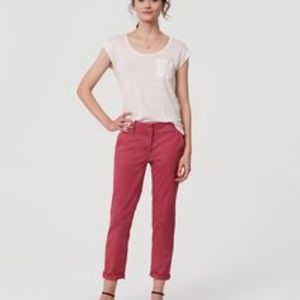 Loft Red Girlfriend Chinos, Marisa Fit